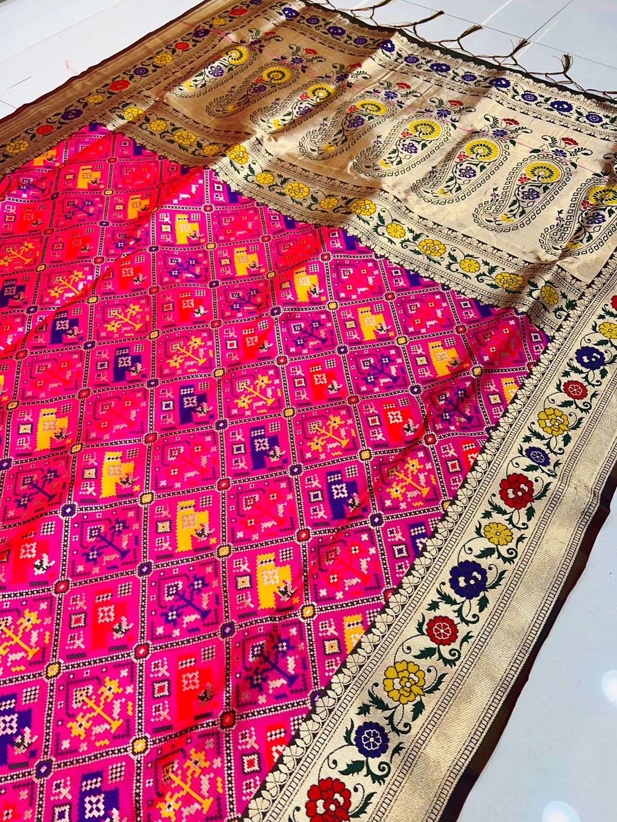 A Patola silk By Policona Fab Designer Non Catalog Sarees